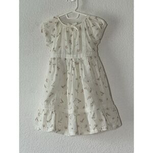 Laura Ashley Girls Dress‎ White Pink Floral Embroidered 24 months